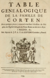 Table Genealogique de la Famille de Corten par Azevedo (1753)