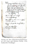 Inventarverzeichnis Barbara und Laux Herlin (1524)